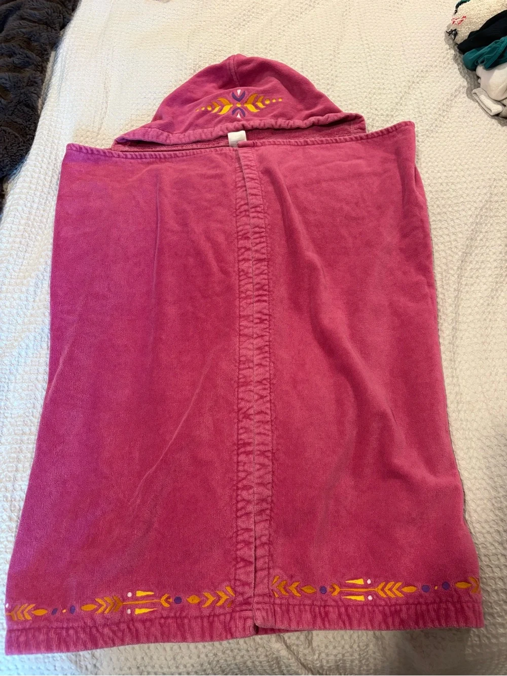 Hanna Andersson Anna Frozen Magenta Towel with Embroidery